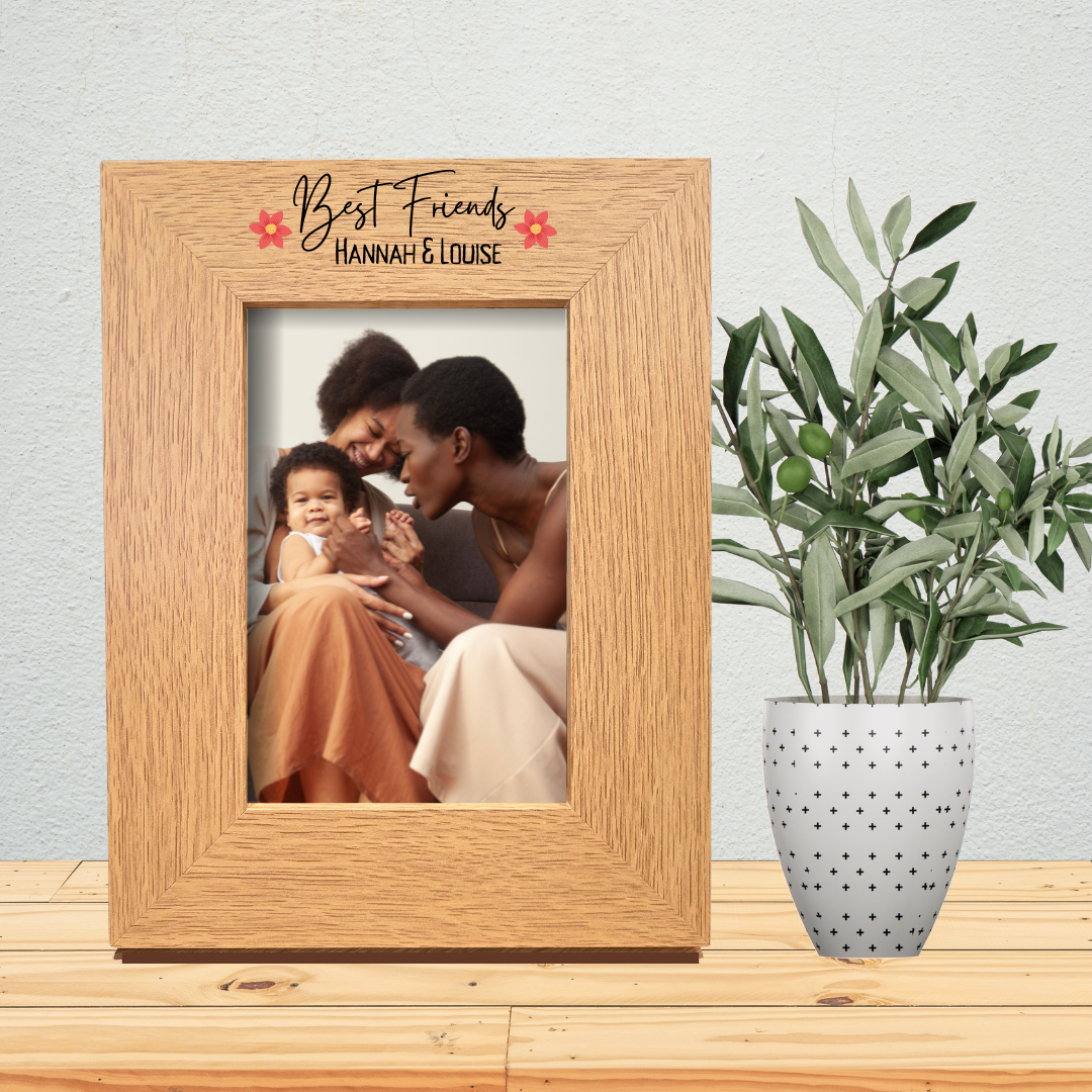 Second Ave Personalised Best Friends Oak 6x4 Portrait Picture Photo Frame Gift