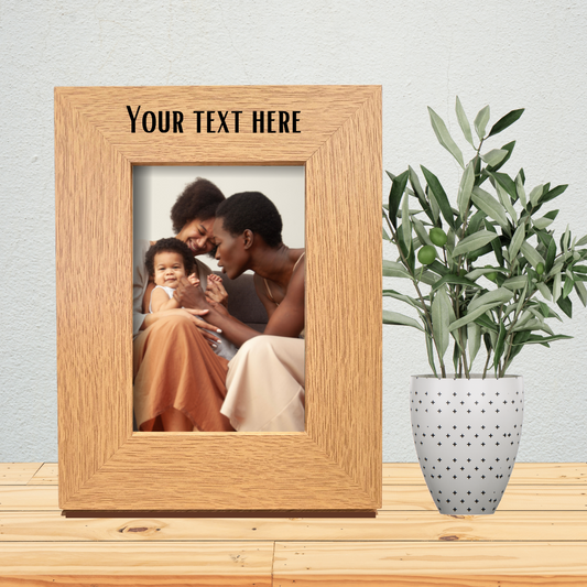 Second Ave Personalised Custom Message Oak 6x4 Portrait Picture Photo Frame Gift