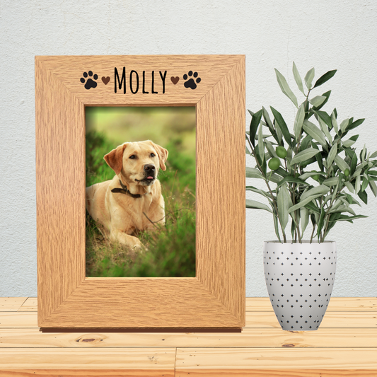 Second Ave Personalised Pet Oak 6x4 Portrait Picture Photo Frame Gift