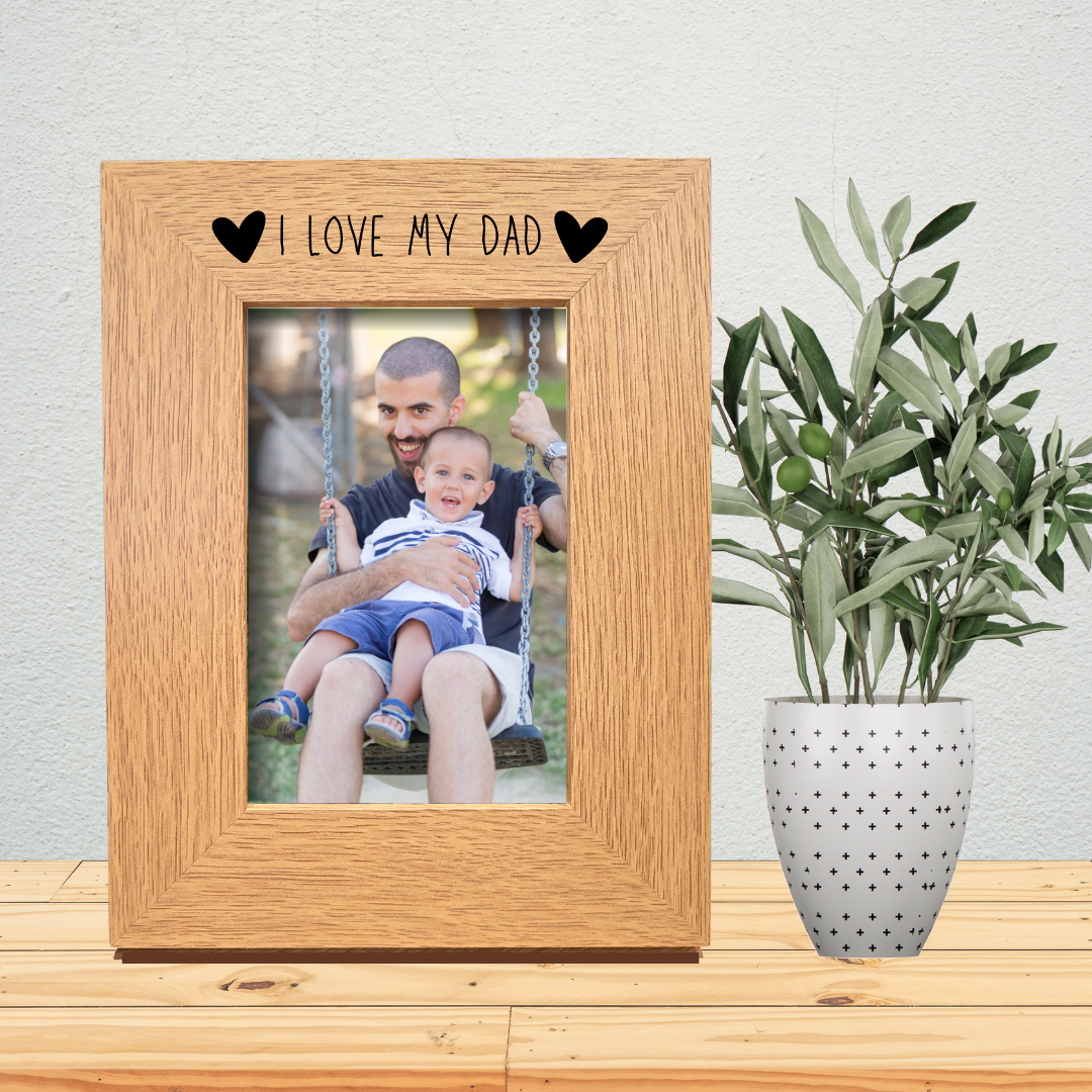 Second Ave Oak 6x4 Portrait Picture Photo Frame I Love My Dad Gift Father's Day