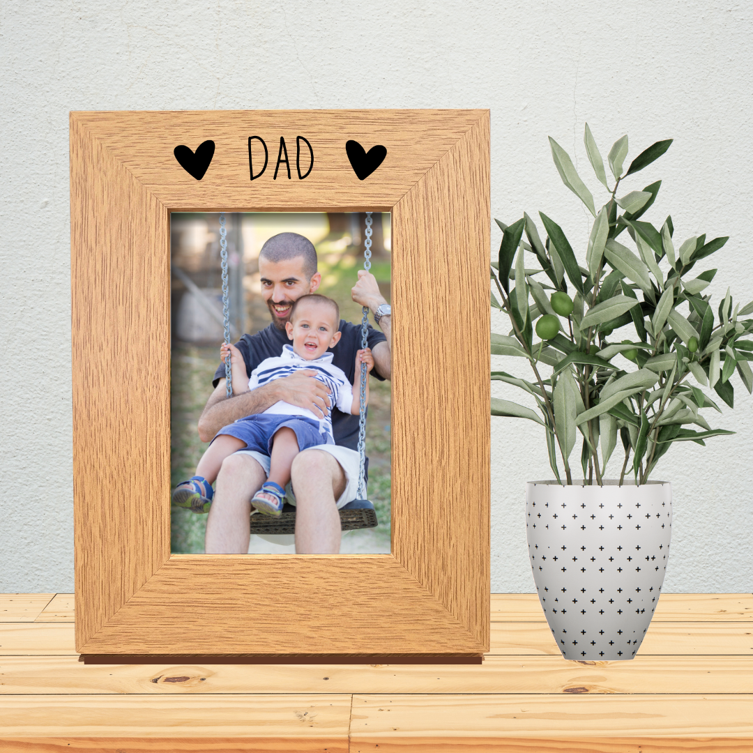 Second Ave Oak 6x4 Portrait Picture Photo Frame Dad Heart Gift Father's Day