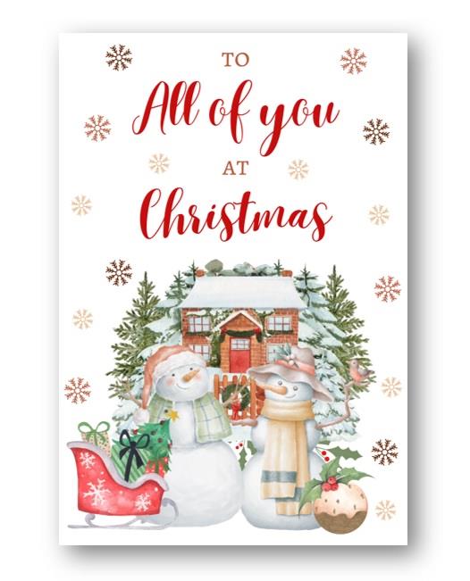 Second Ave All of You Christmas Snowmen Winter Xmas Holiday Festive Greetings Card