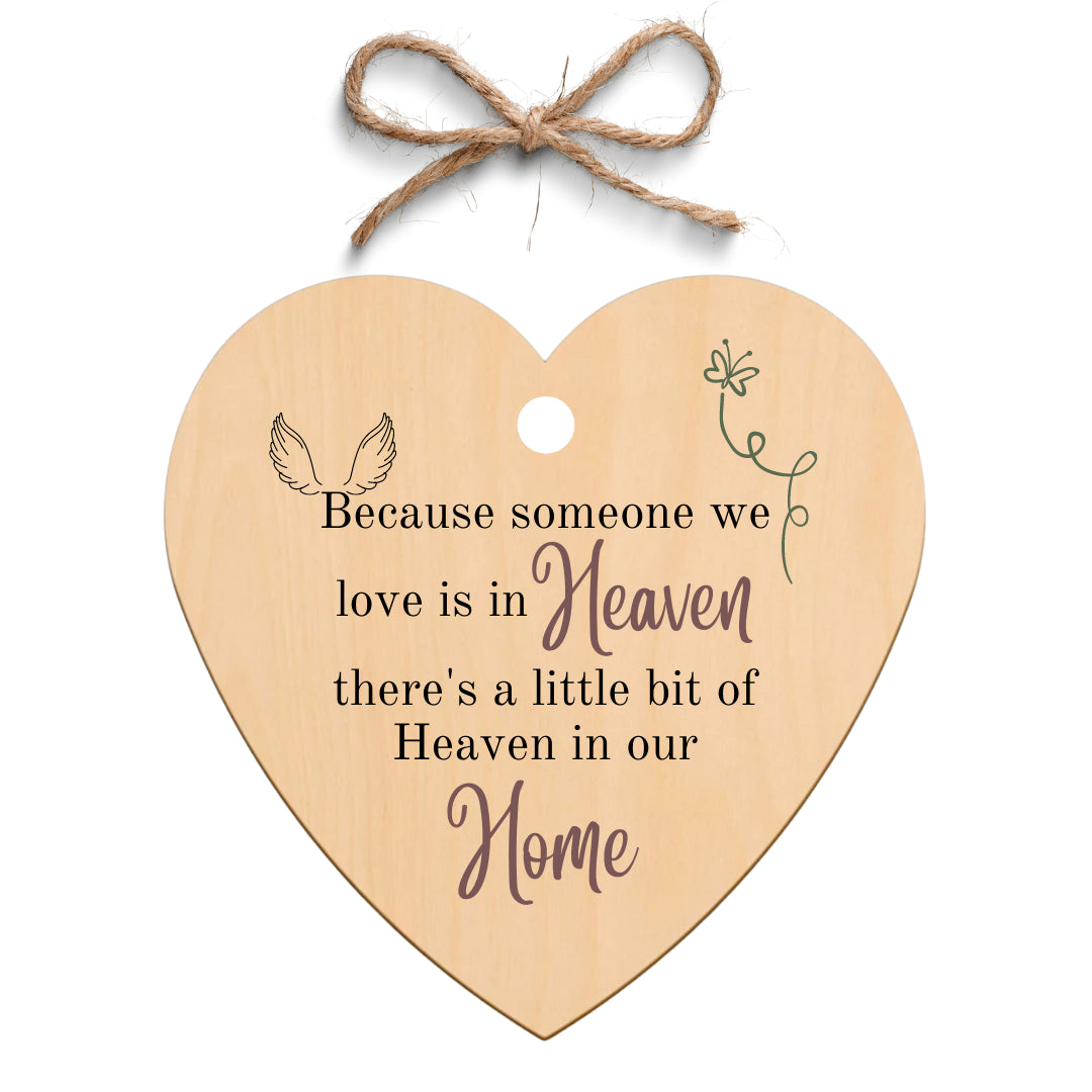 Second Ave Someone We Love is in Heaven Wooden Hanging Heart Christmas Xmas Tree Decoration Bauble