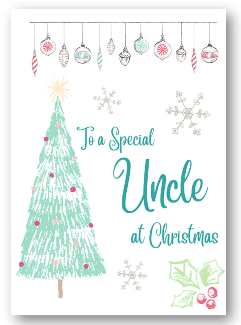 Second Ave Uncle Christmas Tree Xmas Holiday Festive Greetings Card