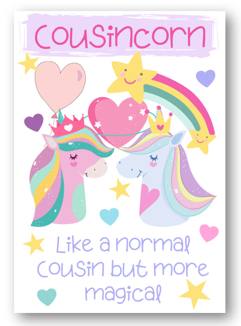 Second Ave Children's Cousincorn Unicorn Cousin Happy Birthday Card