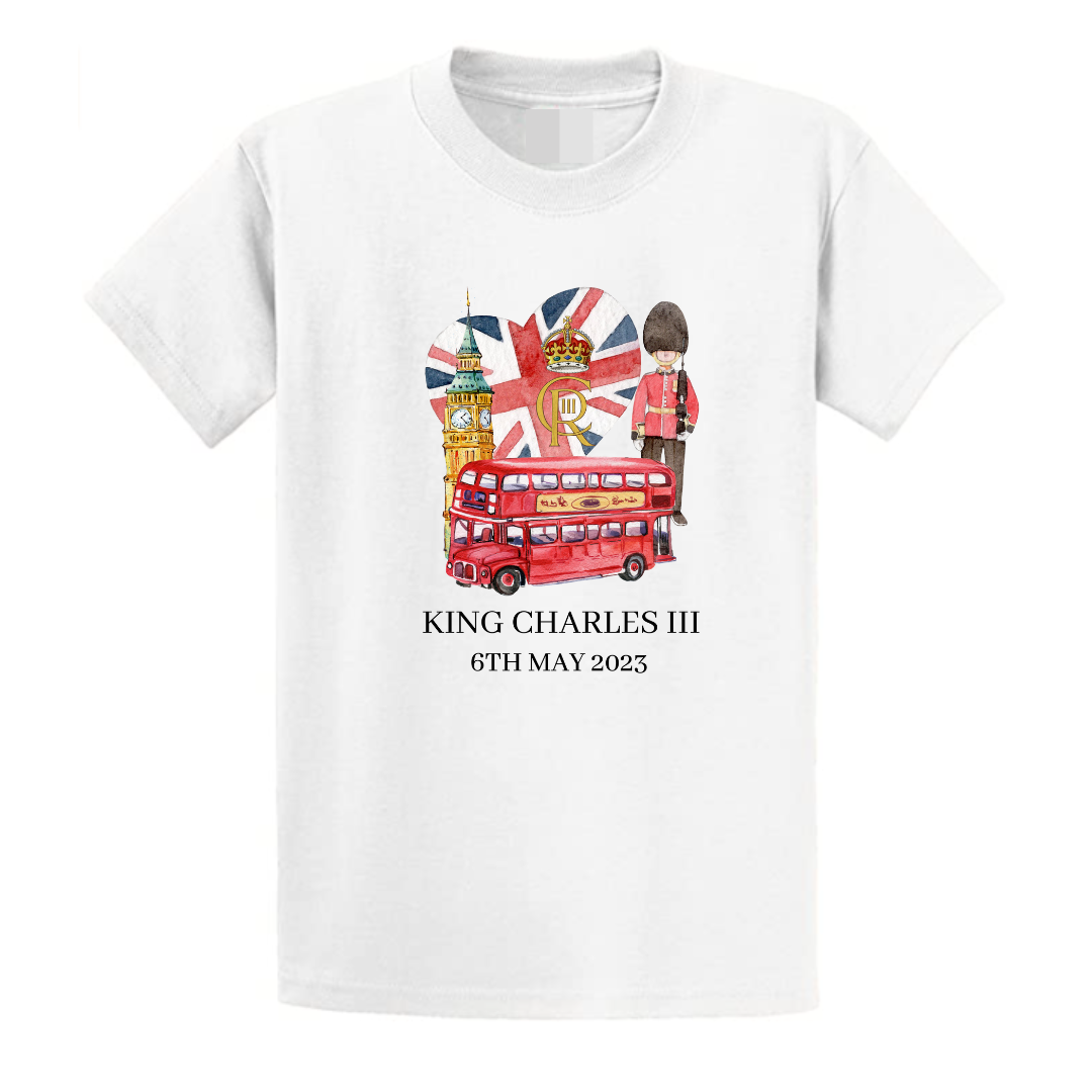 Second Ave Baby/Children's King Charles III Royal Coronation Great Britain London Celebration White T-Shirt T Shirt