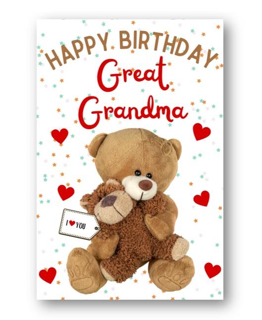 Second Ave Great Grandma I Love You Bear Cute Happy Birthday Card Greetings Card