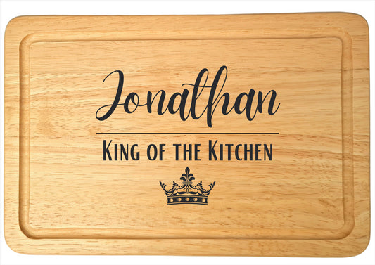 Second Ave Personalised King of the Kitchen Rectangle Chopping Board Cheese Board Birthday Xmas Gift