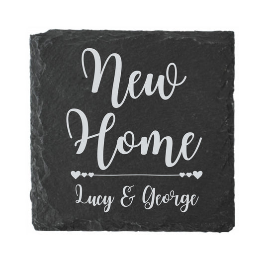 Second Ave Personalised Natural Rock Slate Drinks Coaster New Home Gift