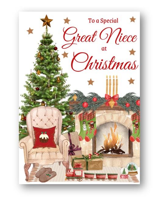 Second Ave Great Niece Christmas Home Fireplace Xmas Holiday Festive Greetings Card