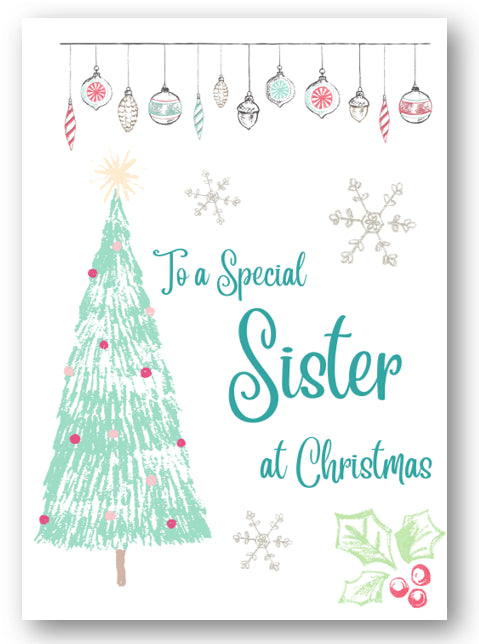 Second Ave Sister Christmas Tree Xmas Holiday Festive Greetings Card