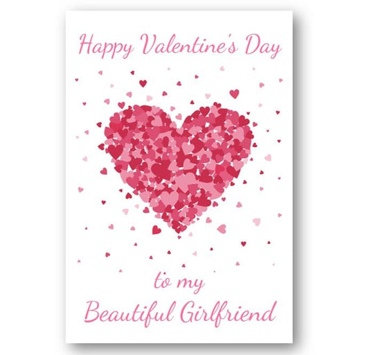 Second Ave Girlfriend Valentine Card For Her Cute Romantic Card - Bursting Heart Design