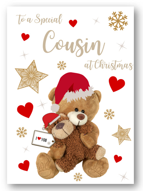 Second Ave Cousin Bear Heart Christmas Xmas Holiday Festive Greetings Card