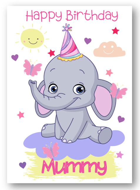 Second Ave Mummy Children's Kids Elephant Birthday Card For Her Greetings Card