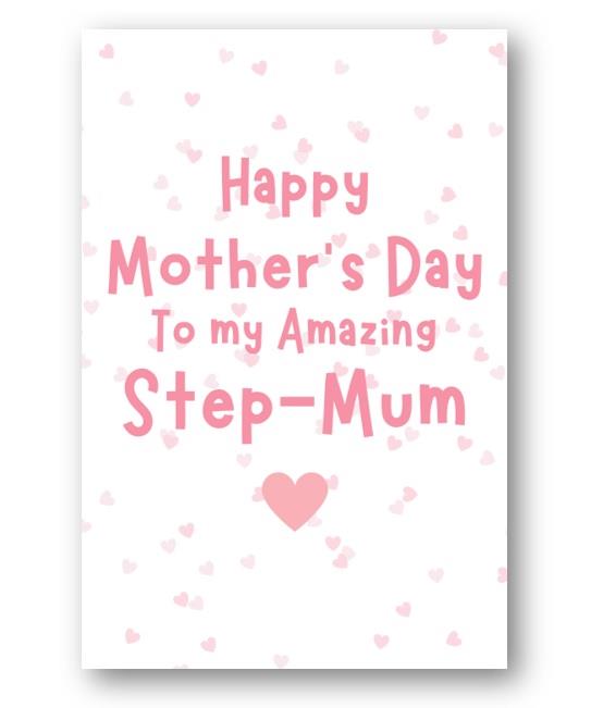 Second Ave Pink Hearts Step Mum Happy Mother's Day Card For Step Mum Mummy