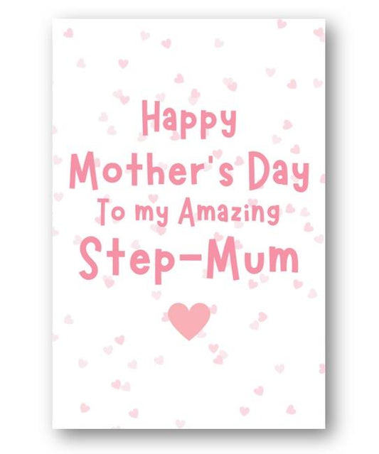 Second Ave Pink Hearts Step Mum Happy Mother's Day Card For Step Mum Mummy