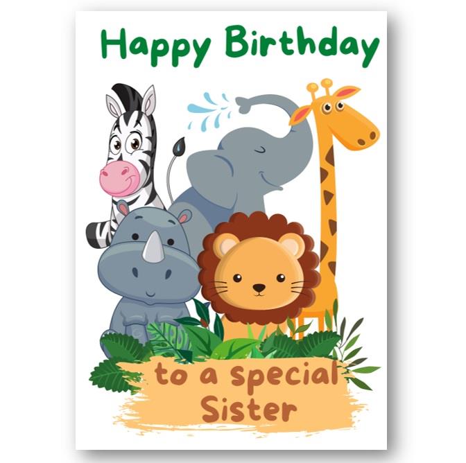 Second Ave Sister Children's Kids Birthday Card For Her Greetings Card