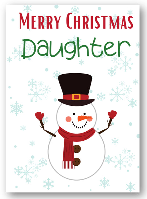 Second Ave Daughter Snowman Children's Kids Christmas Xmas Holiday Festive Greetings Card