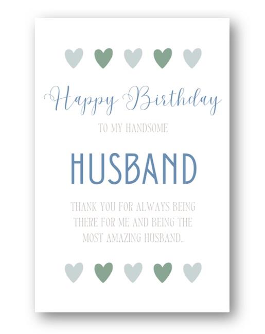 Second Ave To My Handsome Husband Heart Birthday Greetings Card