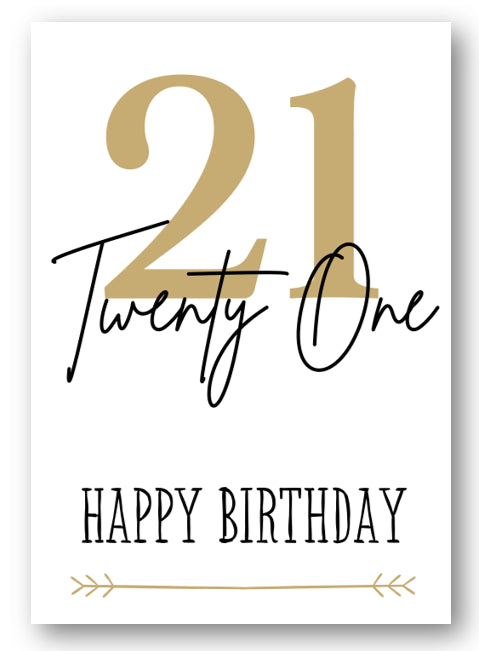 Second Ave Gold Twenty One 21st Happy Birthday Card