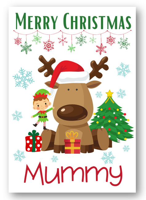 Second Ave Mummy Reindeer Elf Children's Kids Christmas Xmas Holiday Festive Greetings Card