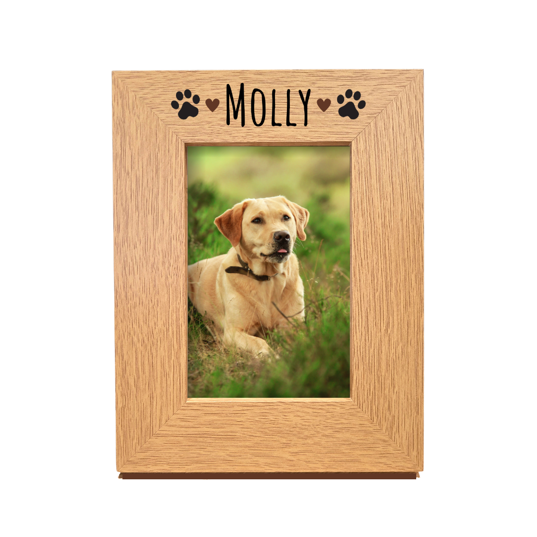 Second Ave Personalised Pet Oak 6x4 Portrait Picture Photo Frame Gift