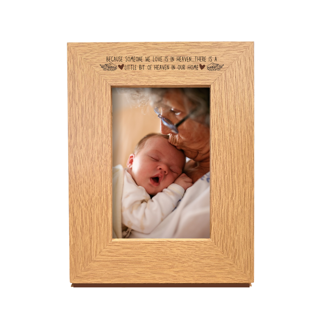 Second Ave Someone We Love is in Heaven Remembrance Oak 6x4 Portrait Picture Photo Frame Gift