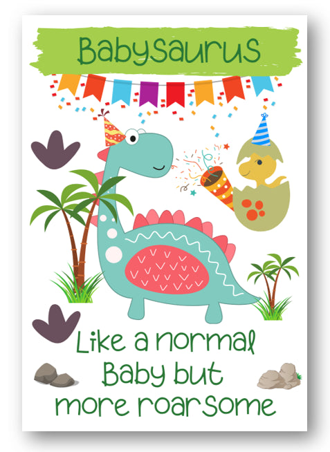 Second Ave Children's Babysaurus Dinosaur Baby Kids Happy Birthday Card