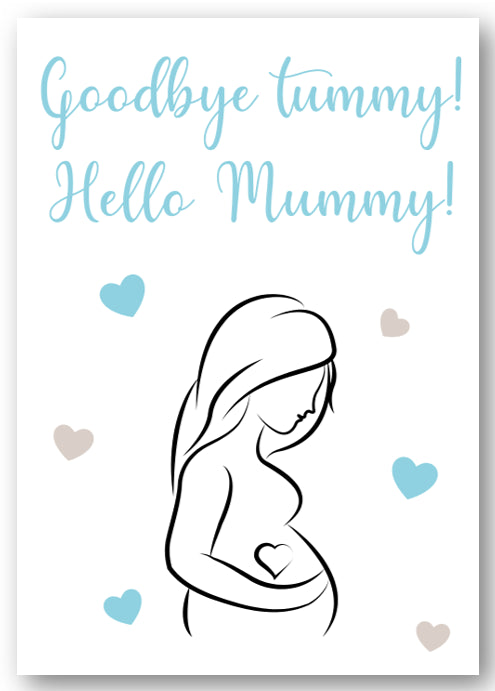 Second Ave Goodbye Tummy Hello Mummy Baby Boy Newborn Baby Congratulations Card