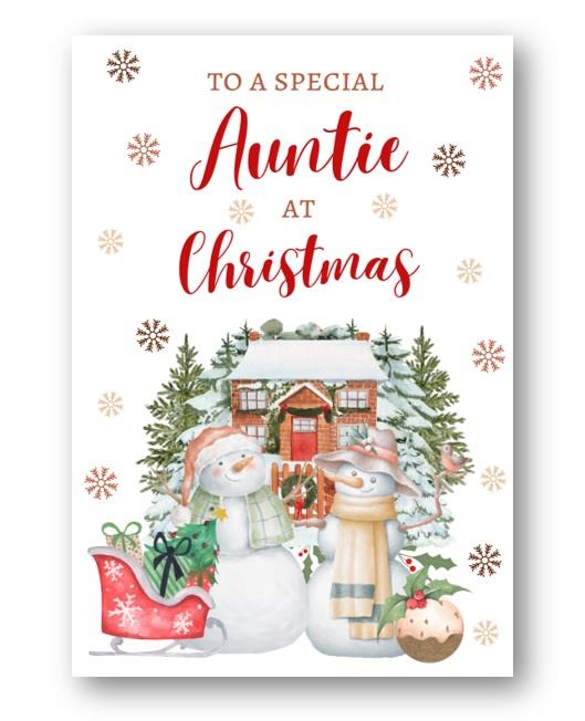 Second Ave Auntie Christmas Snowmen Winter Xmas Holiday Festive Greetings Card