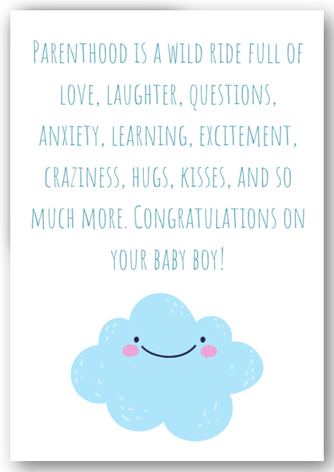 Second Ave Parenthood Is A Wild Ride Cloud Newborn Baby Boy Congratulations Card