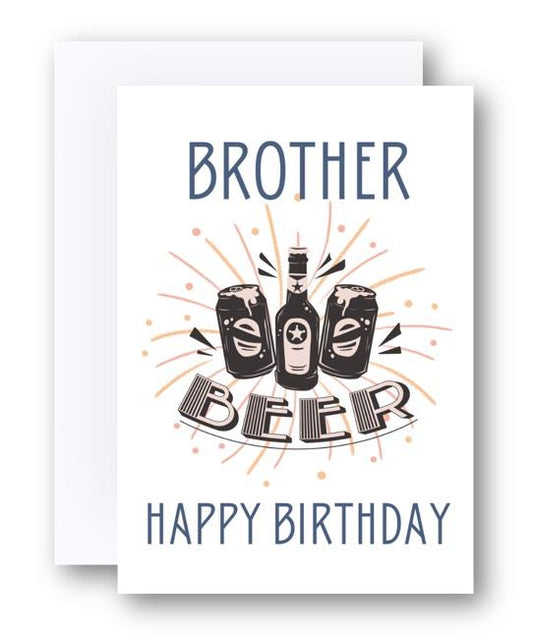 Second Ave Beer Brother Birthday Greetings Card