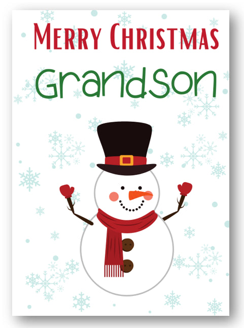 Second Ave Grandson Snowman Children's Kids Christmas Xmas Holiday Festive Greetings Card