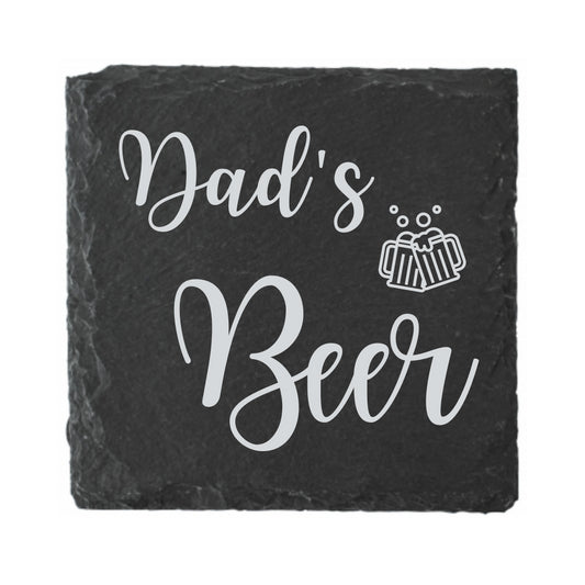 Second Ave Dad's Beer Natural Rock Slate Beer Drinks Coaster Father's Day Birthday Gift