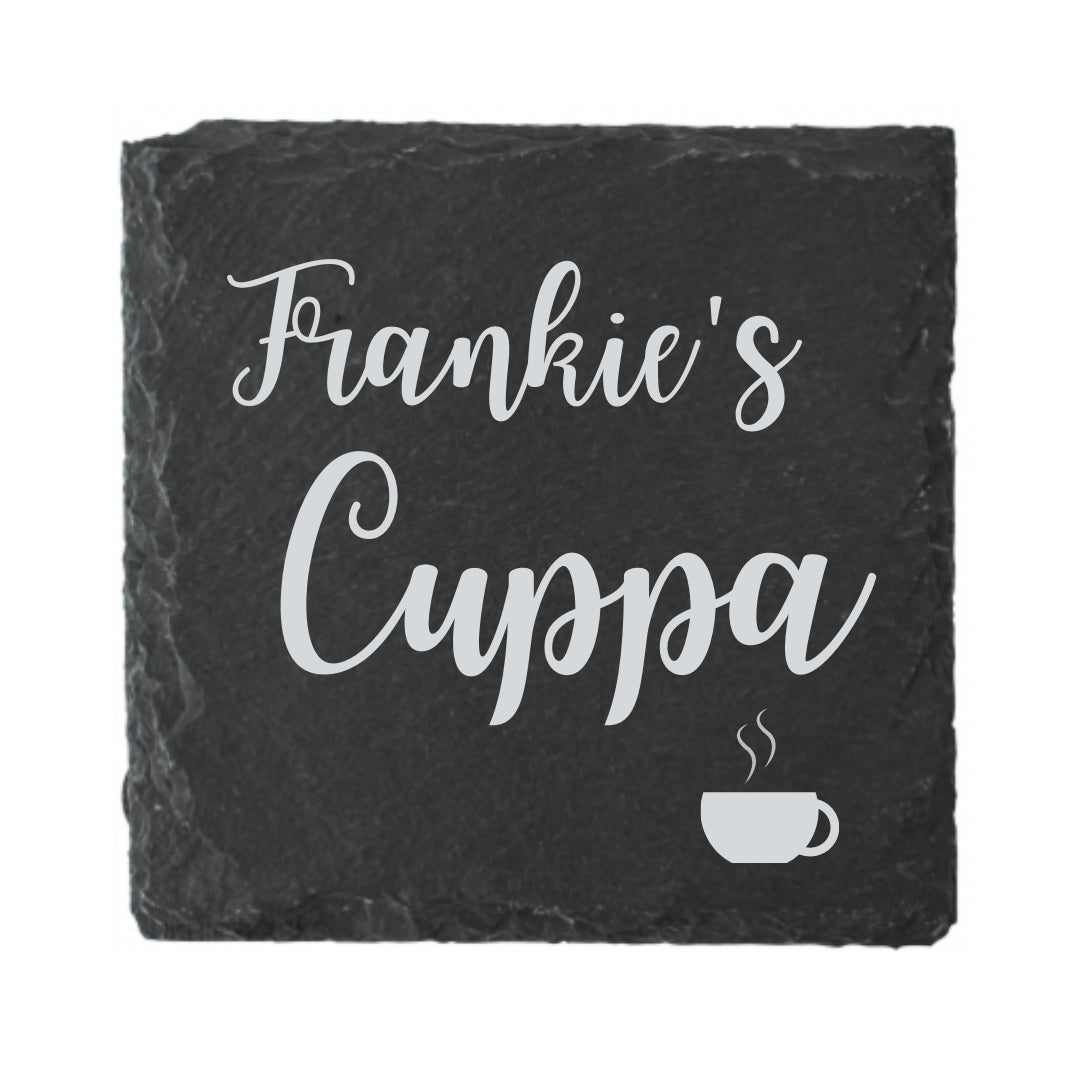 Second Ave Personalised Natural Rock Slate Cuppa Drinks Coaster Any Name Birthday Gift