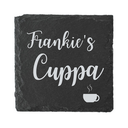 Second Ave Personalised Natural Rock Slate Cuppa Drinks Coaster Any Name Birthday Gift