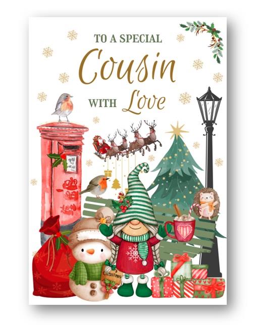 Second Ave Cousin Girl Christmas Winter Postbox Xmas Holiday Festive Greetings Card