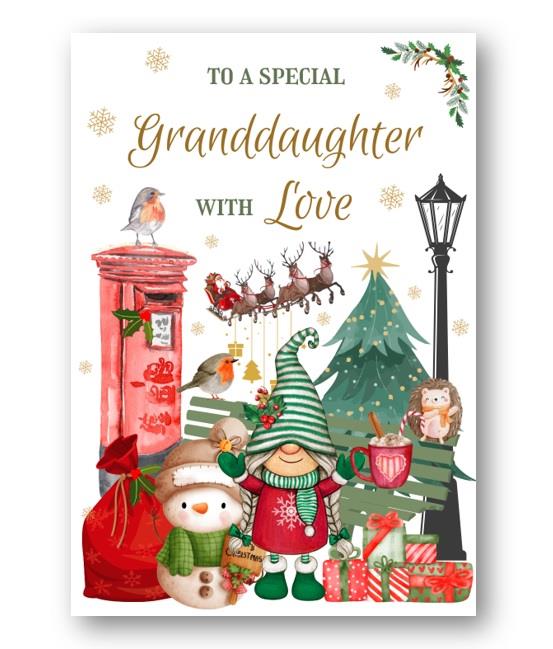 Second Ave Granddaughter Christmas Winter Postbox Xmas Holiday Festive Greetings Card