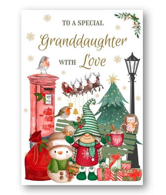 Second Ave Granddaughter Christmas Winter Postbox Xmas Holiday Festive Greetings Card