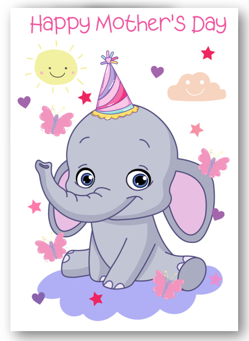 Second Ave Children's Kids Elephant Mother's Day Card For Her