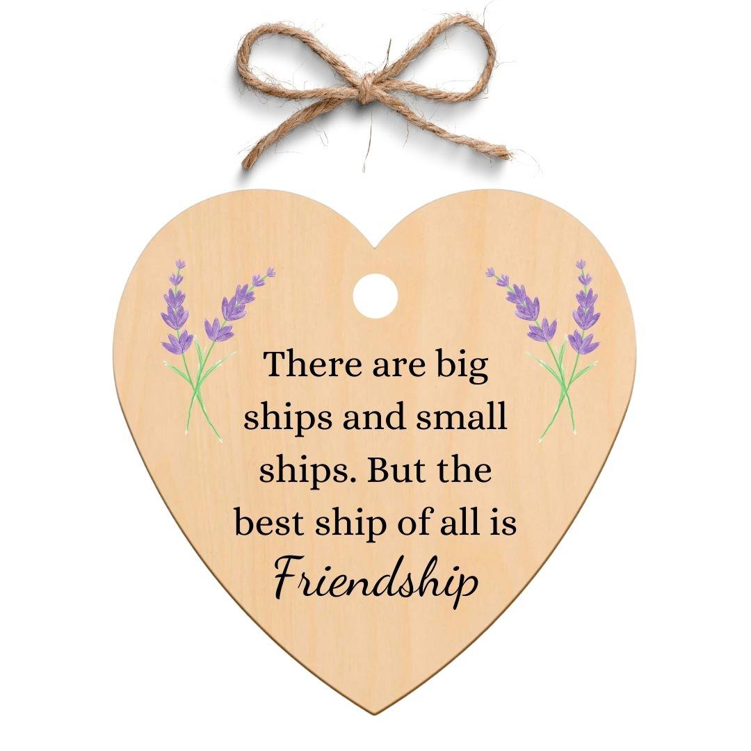 Second Ave Best Ship Of All Is Friendship Hanging Heart Gift Friendship Plaque