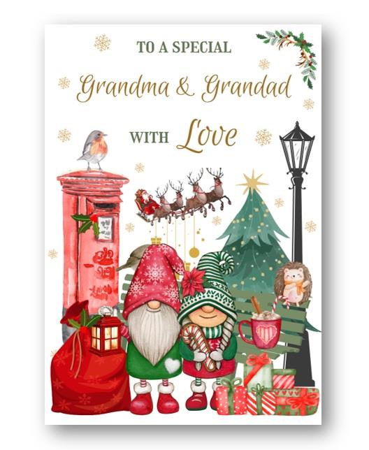 Second Ave Grandma & Grandad Christmas Winter Postbox Xmas Holiday Festive Greetings Card