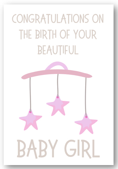 Second Ave Beautiful Baby Girl Newborn Baby Congratulations Card