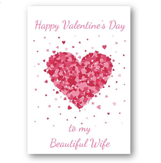 Second Ave Wife Valentine Card For Her Cute Romantic Card - Bursting Heart Design