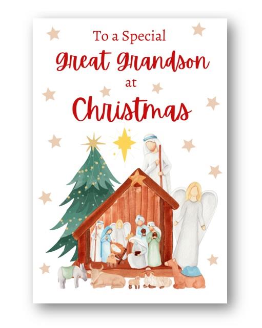 Second Ave Great Grandson Christmas Nativity Xmas Holiday Festive Greetings Card