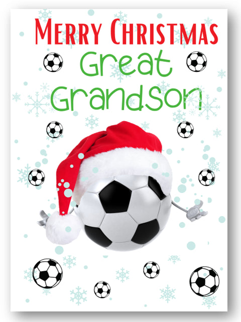 Second Ave Great Grandson Football Children's Kids Christmas Xmas Holiday Festive Greetings Card