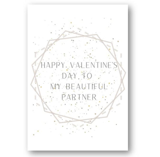 Second Ave Partner Valentine Card Cute Romantic Card - Hexagon Design