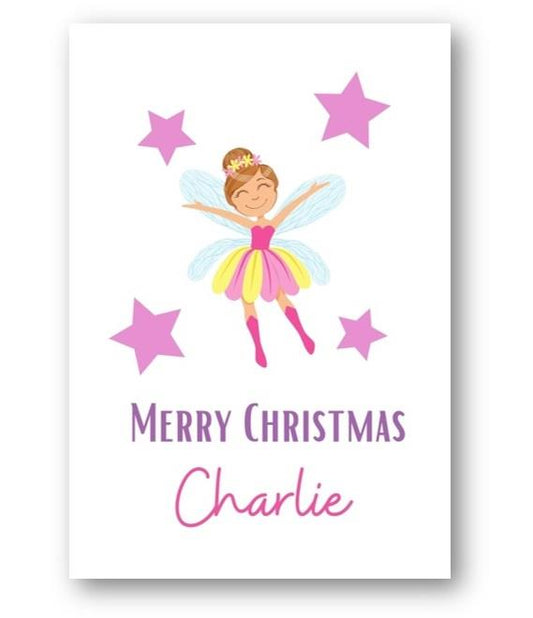 Second Ave Personalised Girl Fairy Kids Children's Christmas Xmas Holiday Festive Greetings Card