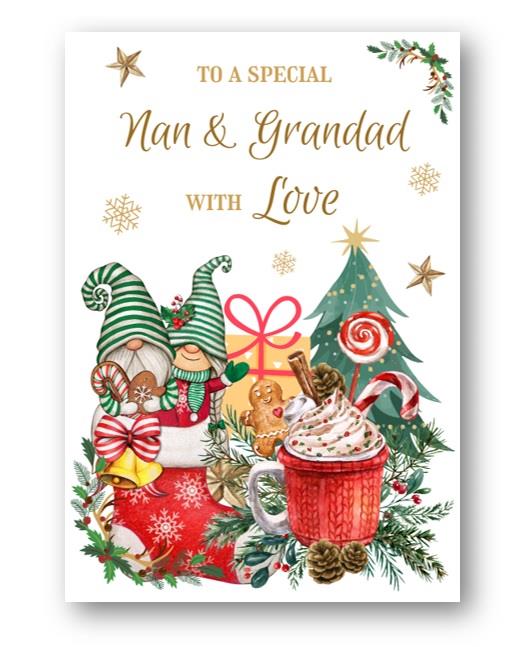 Second Ave Nan & Grandad Christmas Winter Gingerbread Xmas Holiday Festive Greetings Card