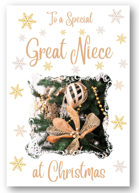 Second Ave Great Niece Christmas Gold Decoration Xmas Holiday Festive Greetings Card